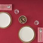 Nappe antitache premium jacquard lisse rouge