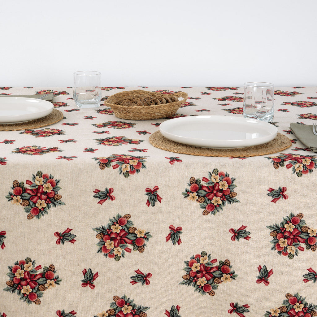 Premium jacquard stain-resistant tablecloth 33763