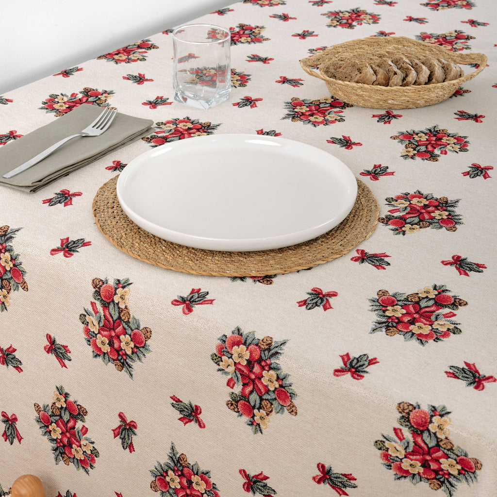 Premium jacquard stain-resistant tablecloth 33763
