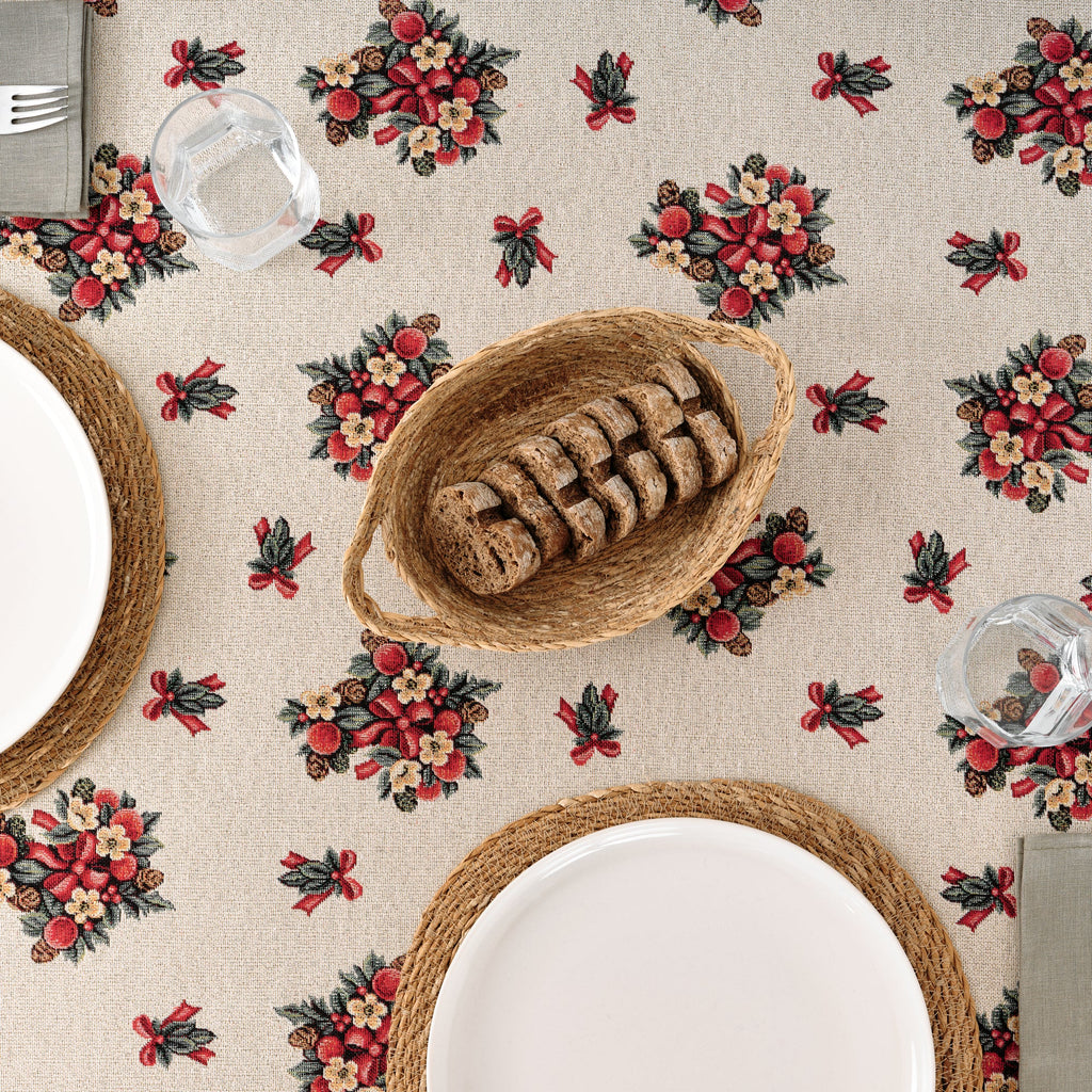 Premium jacquard stain-resistant tablecloth 33763