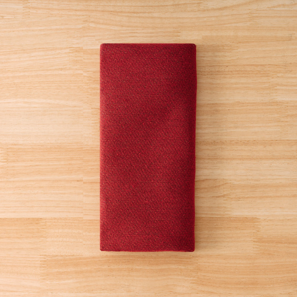 Pack de 2 unités de serviette jacquard uni rouge 45x45 cm