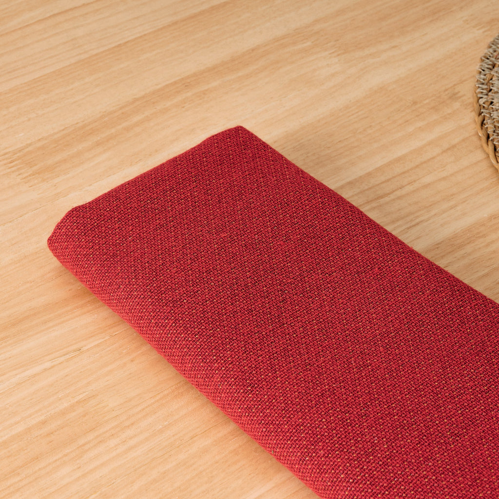 Pack de 2 unités de serviette jacquard uni rouge 45x45 cm