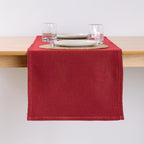 Plain Jacquard Table Runner Red 45x140 cm