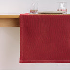 Plain Jacquard Table Runner Red 45x140 cm