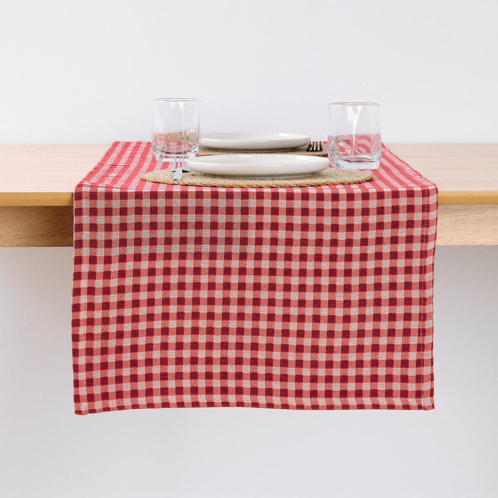 Chemin de table jacquard Vichy 45x140 cm