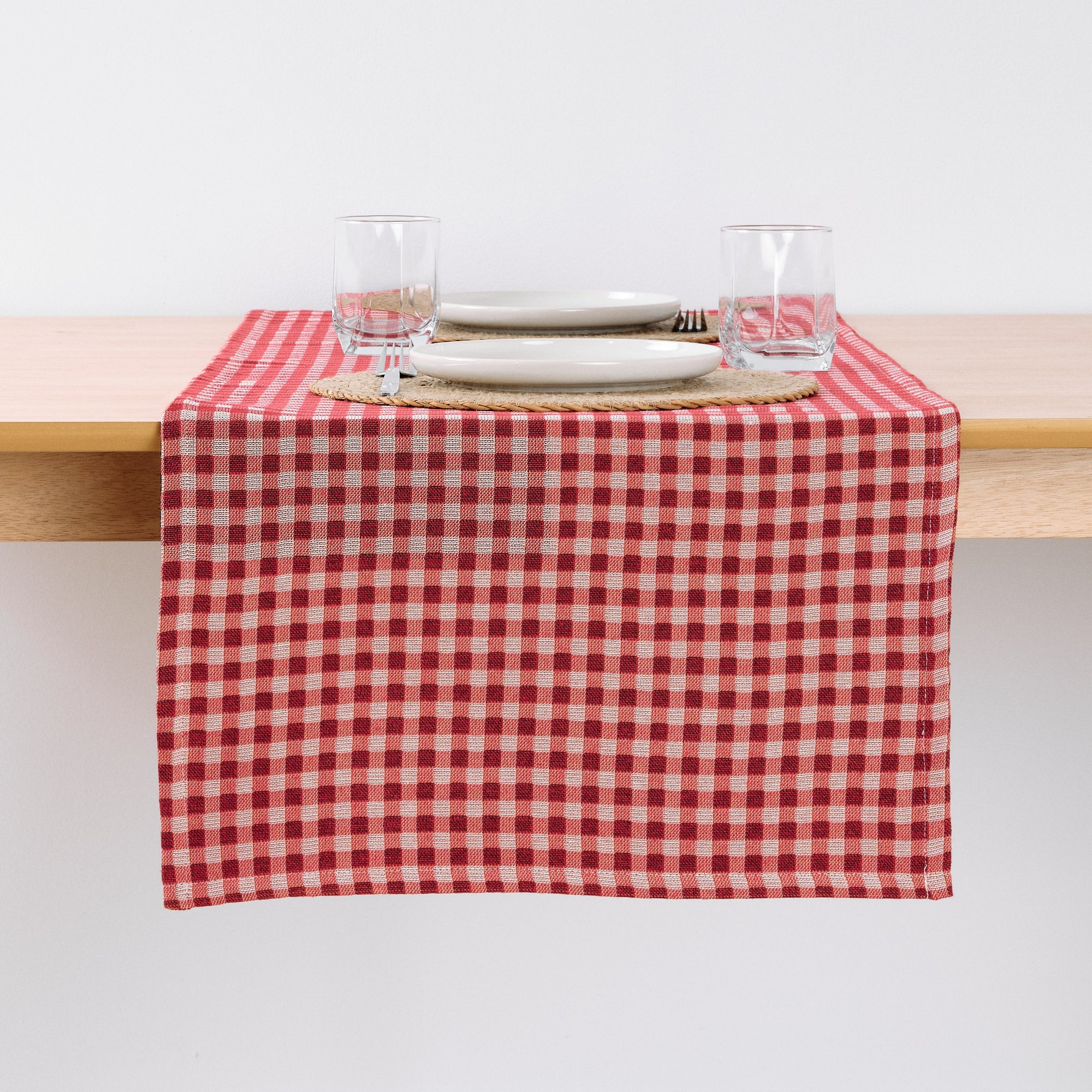 Chemin de table jacquard Vichy 45x140 cm