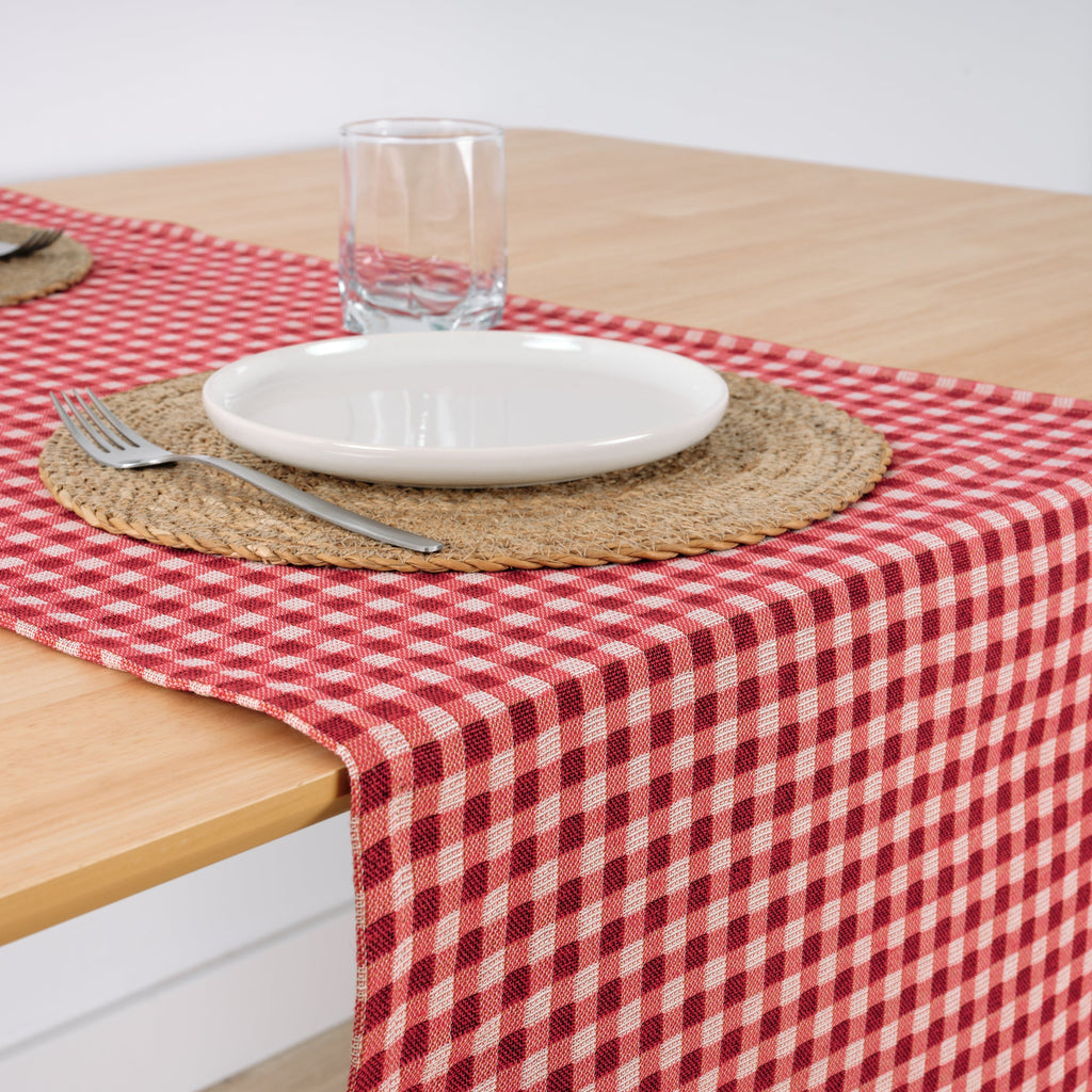 Chemin de table jacquard Vichy 45x140 cm