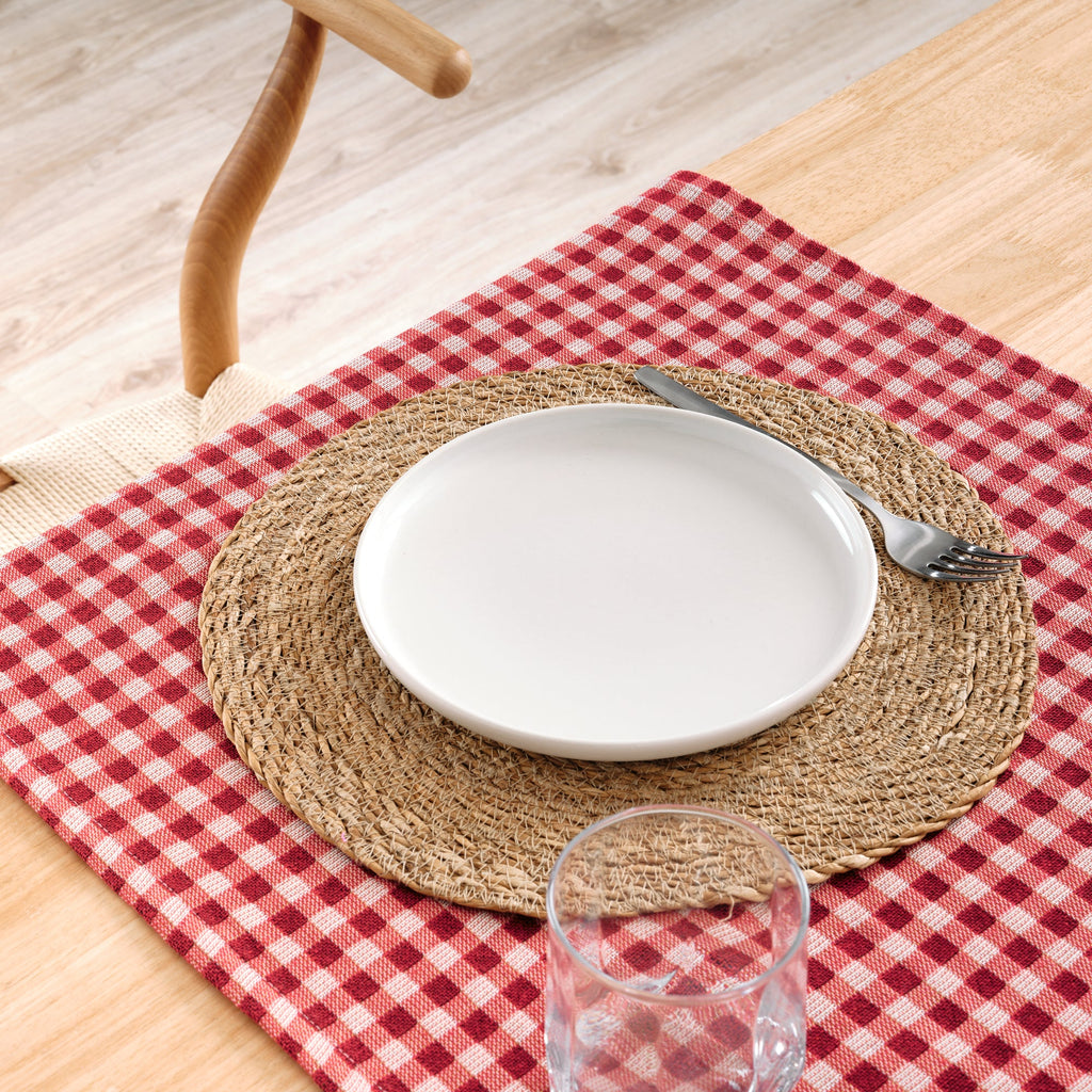 Chemin de table jacquard Vichy 45x140 cm