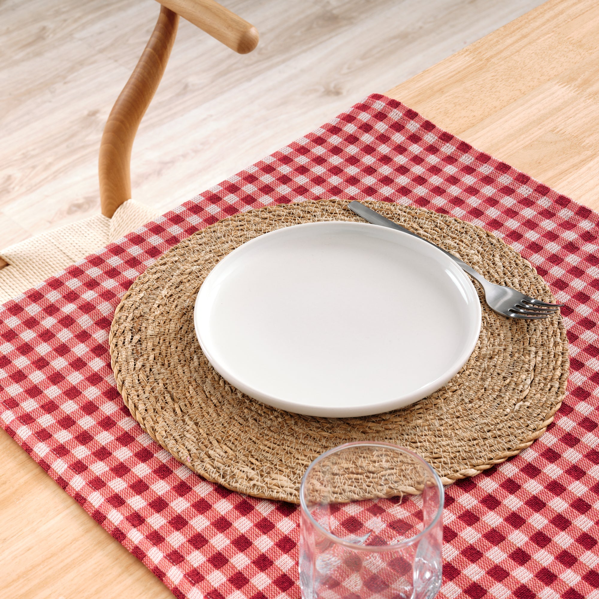 Chemin de table jacquard Vichy 45x140 cm