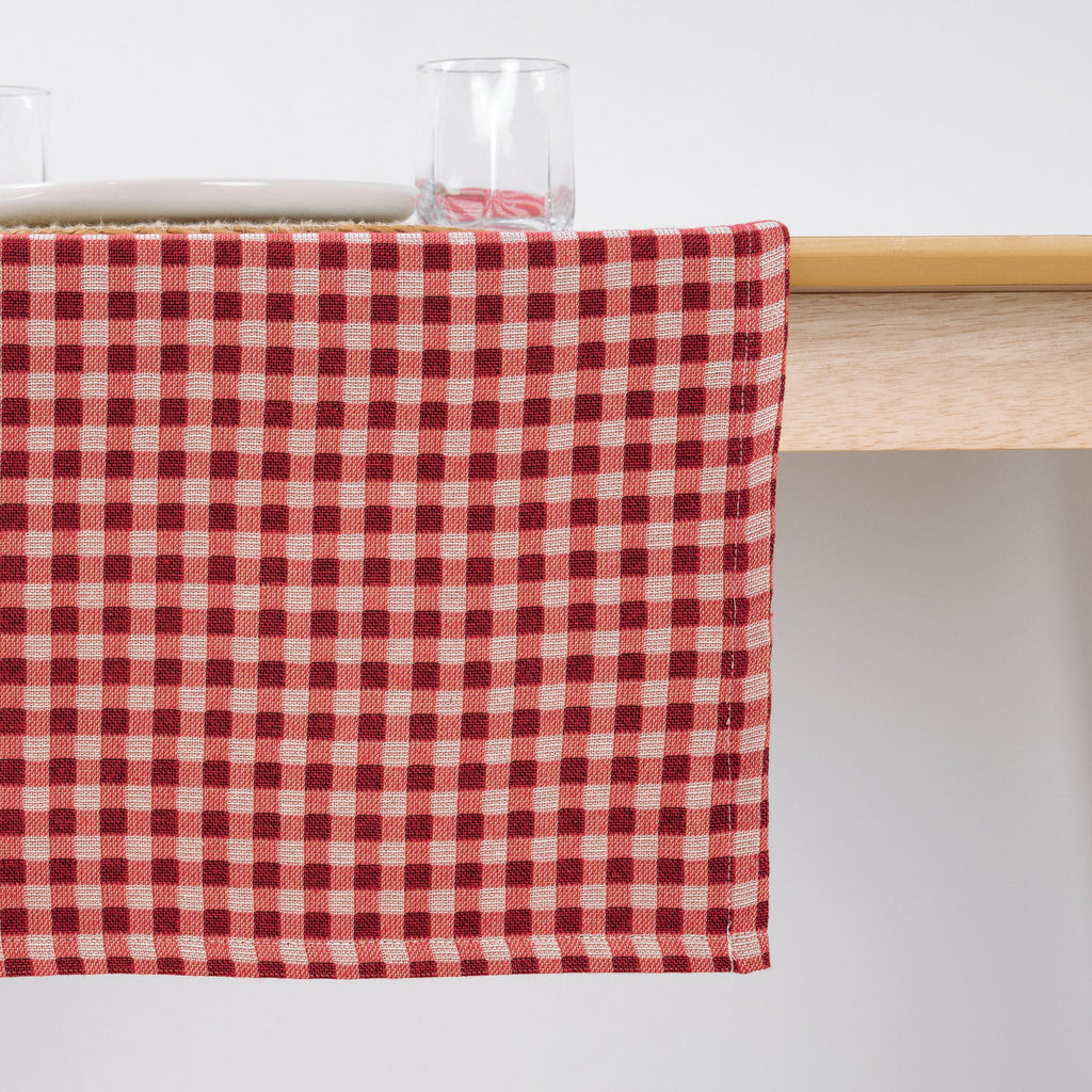 Chemin de table jacquard Vichy 45x140 cm