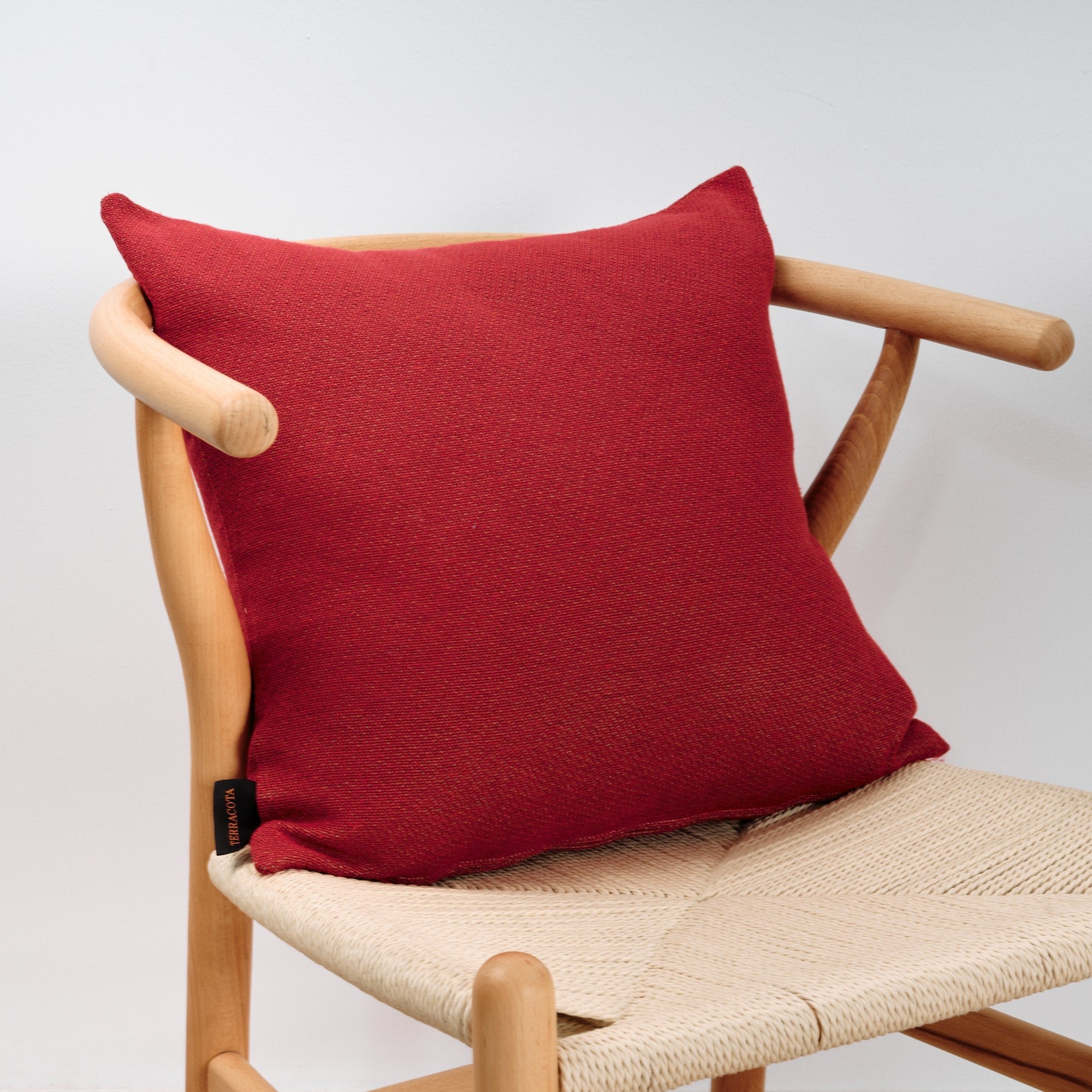 Jacquard cushion cover 45x45 cm Plain Red