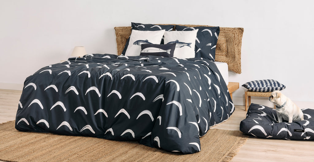 Cama para mascotas gruesa y acolchada antimanchas Calella Azul