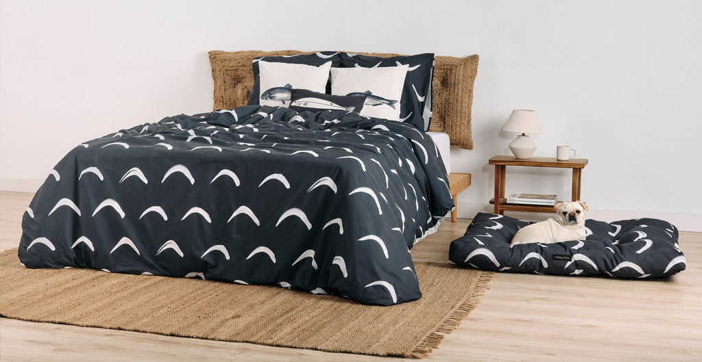 Cama para mascotas gruesa y acolchada antimanchas Calella Azul