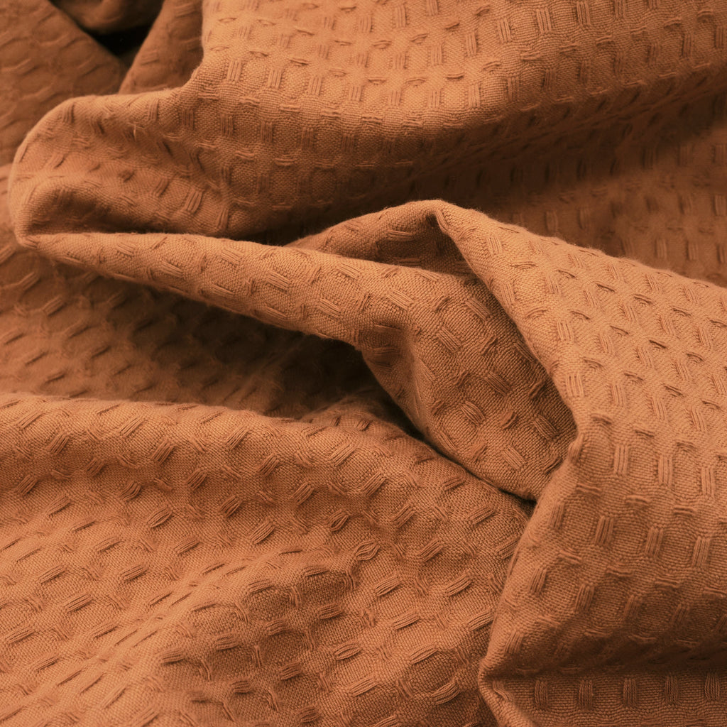 Plaid Waffle 100% cotton Burnt Orange 130x170 cm