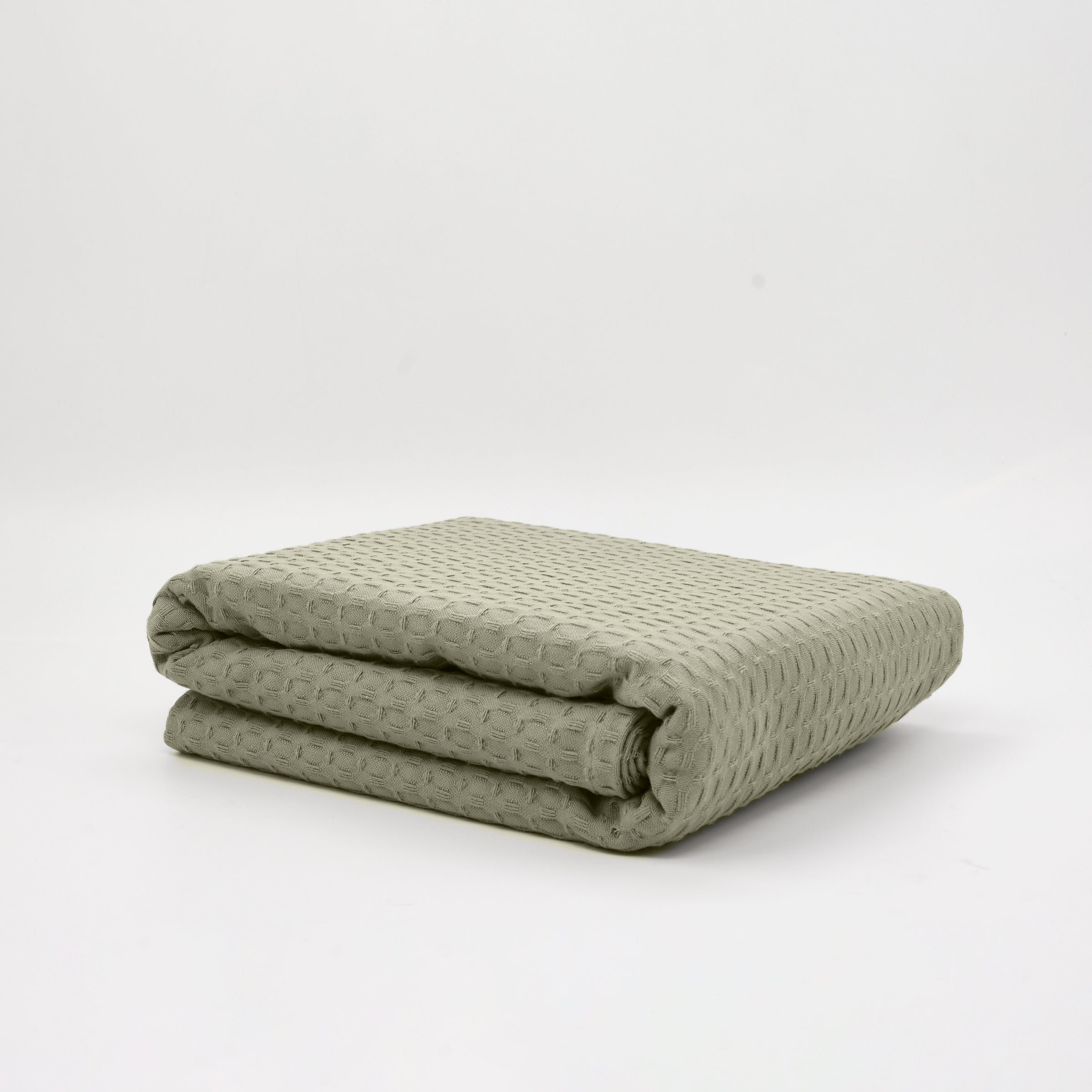 100% cotton Waffle Plaid Desert Sage 130x170 cm
