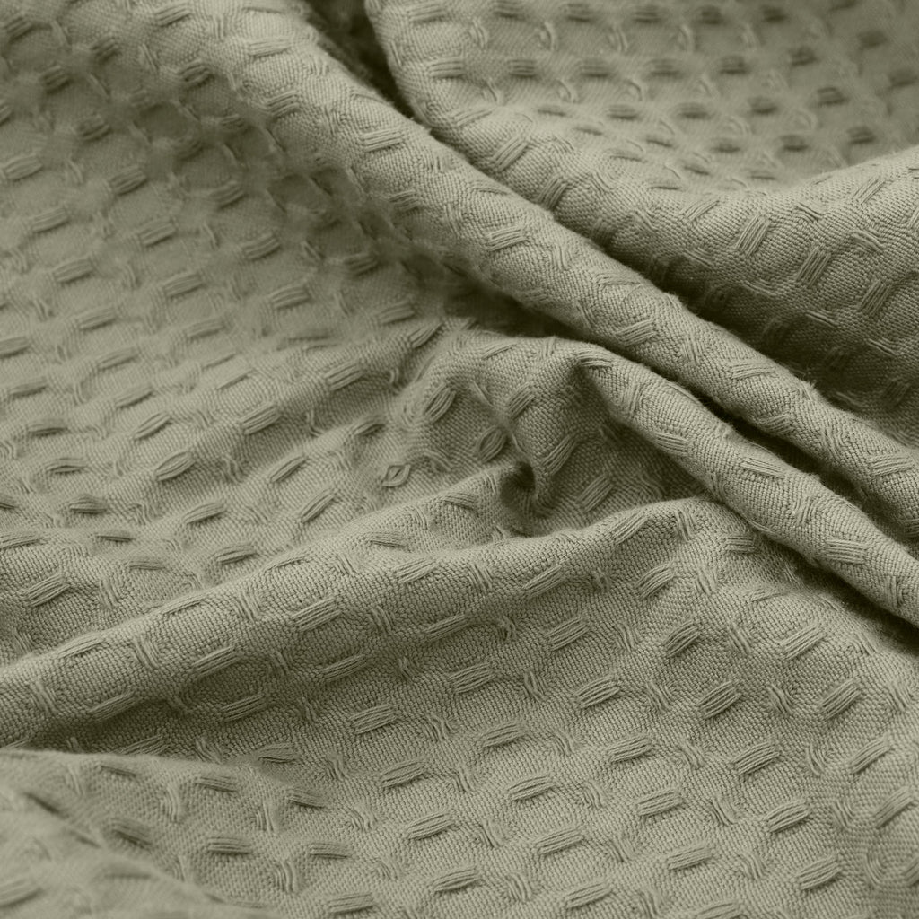 100% cotton Waffle Plaid Desert Sage 130x170 cm