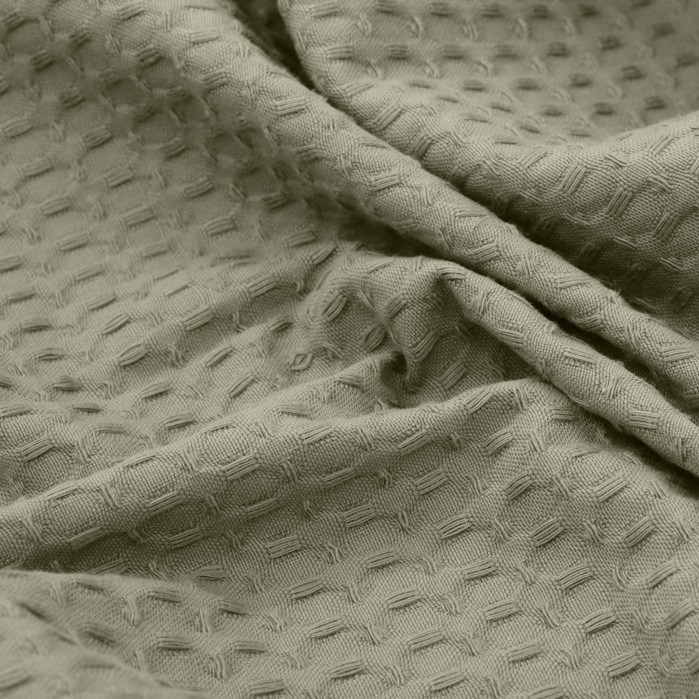 100% cotton Waffle Plaid Desert Sage 130x170 cm