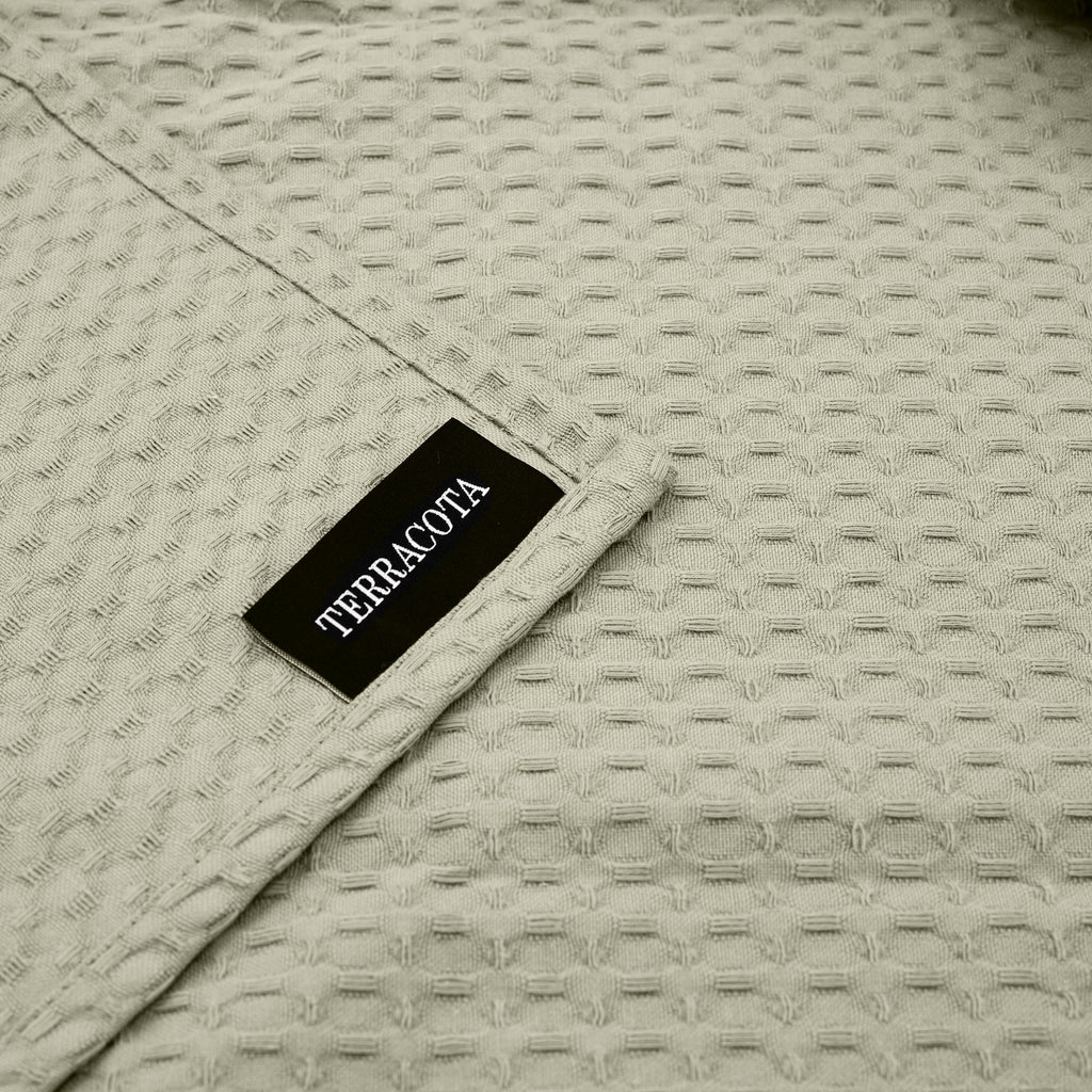 100% cotton Waffle Plaid Desert Sage 130x170 cm