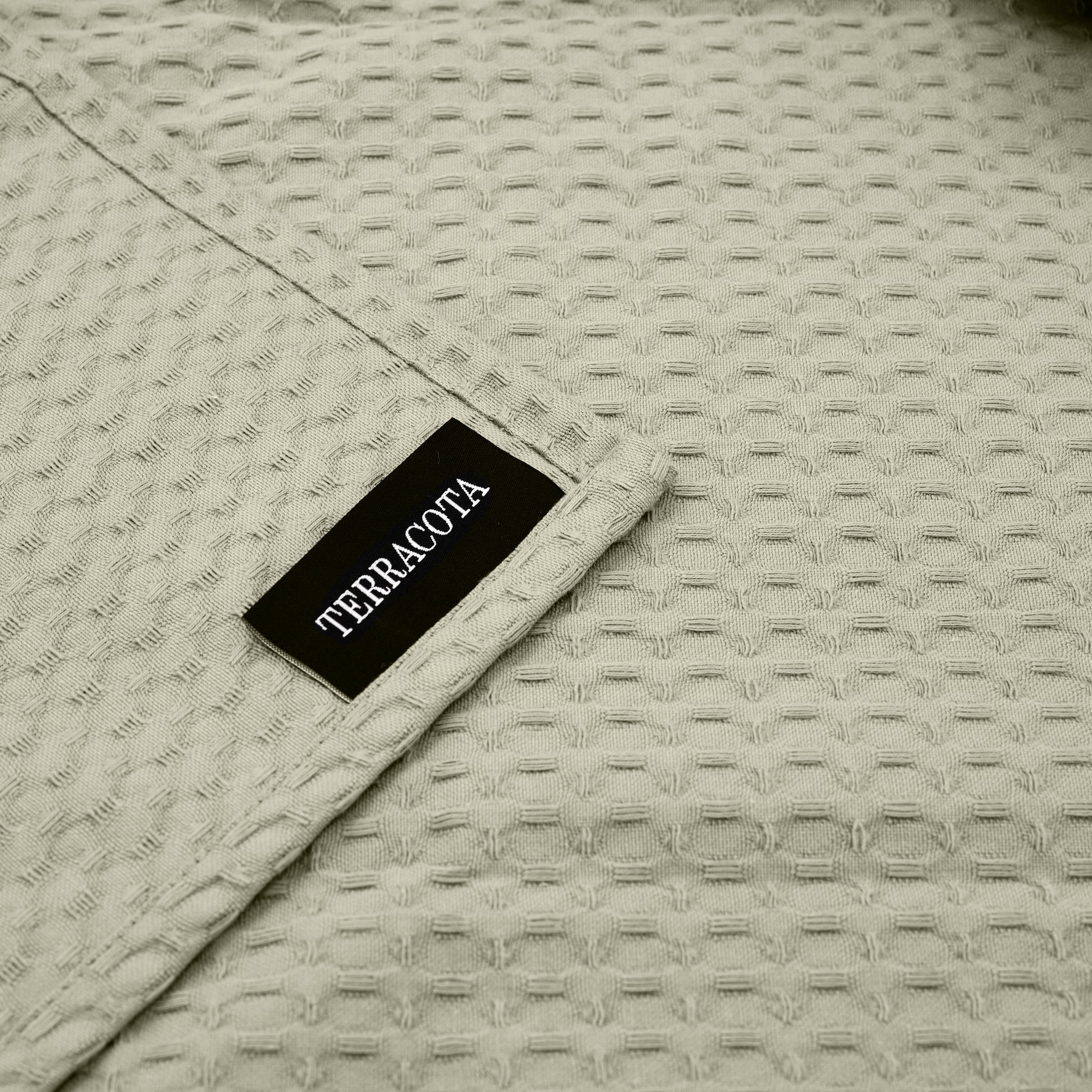 100% cotton Waffle Plaid Desert Sage 130x170 cm