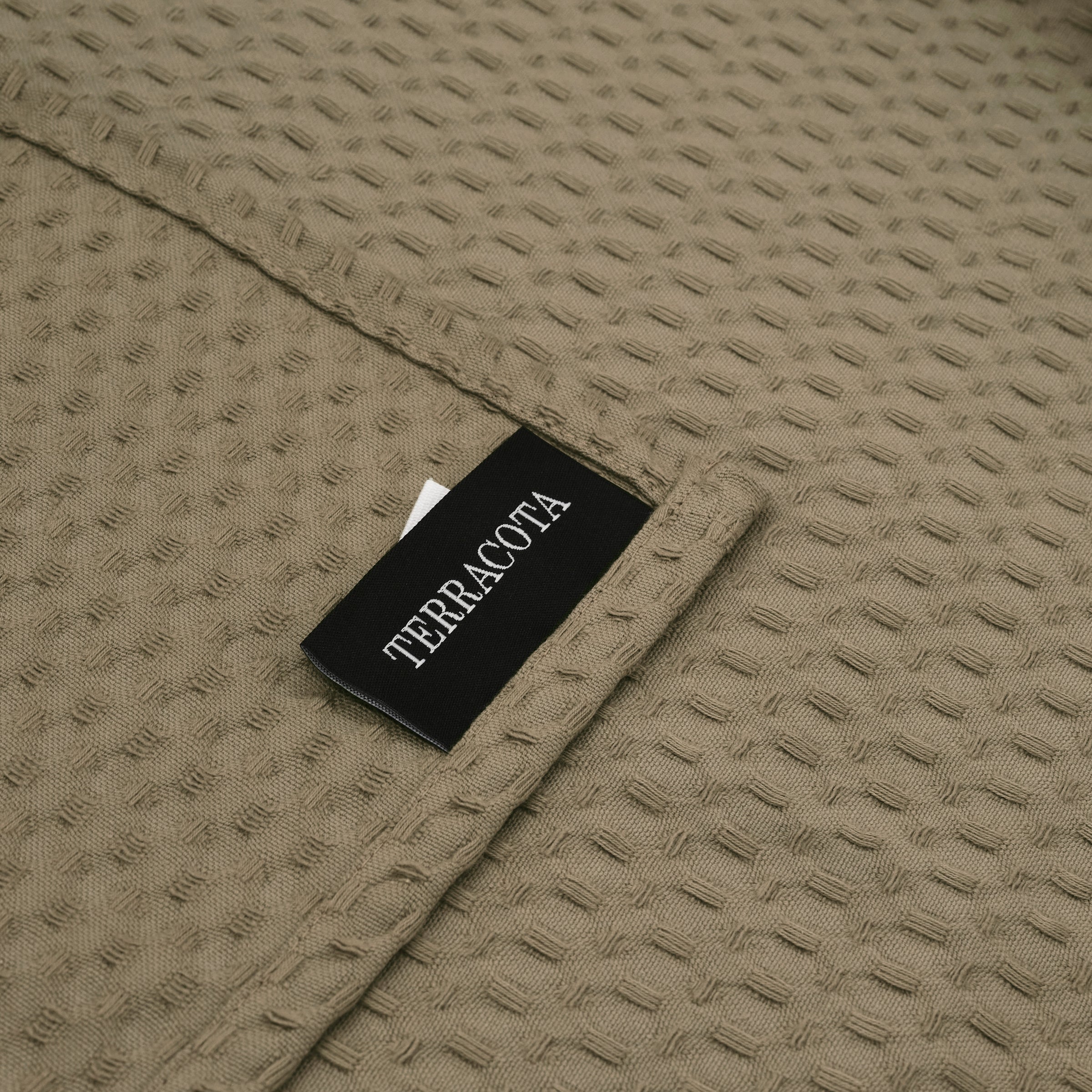 Plaid Waffle 100% cotton Wallnut 130x170 cm