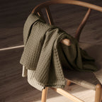 Plaid Waffle 100% cotton Wallnut 130x170 cm