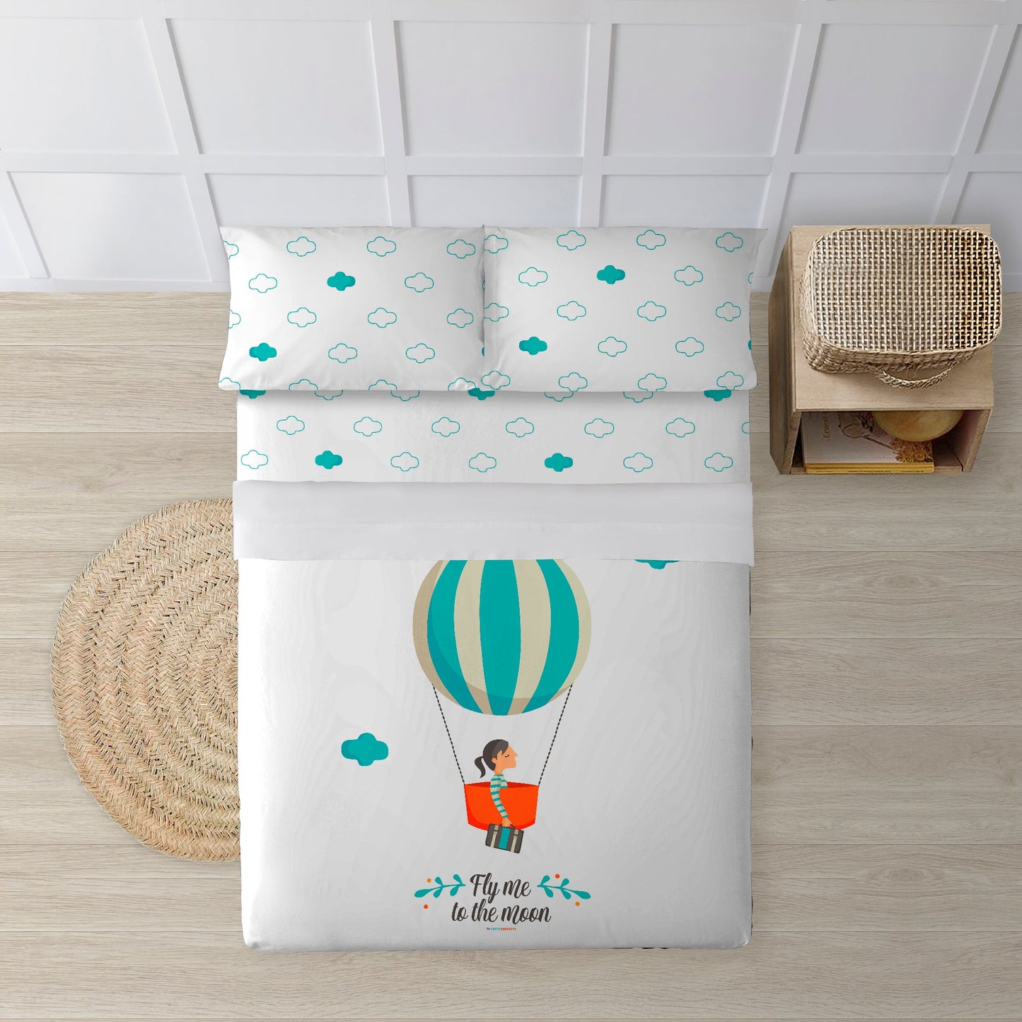 Ensemble de draps 100% coton Balloon Girl