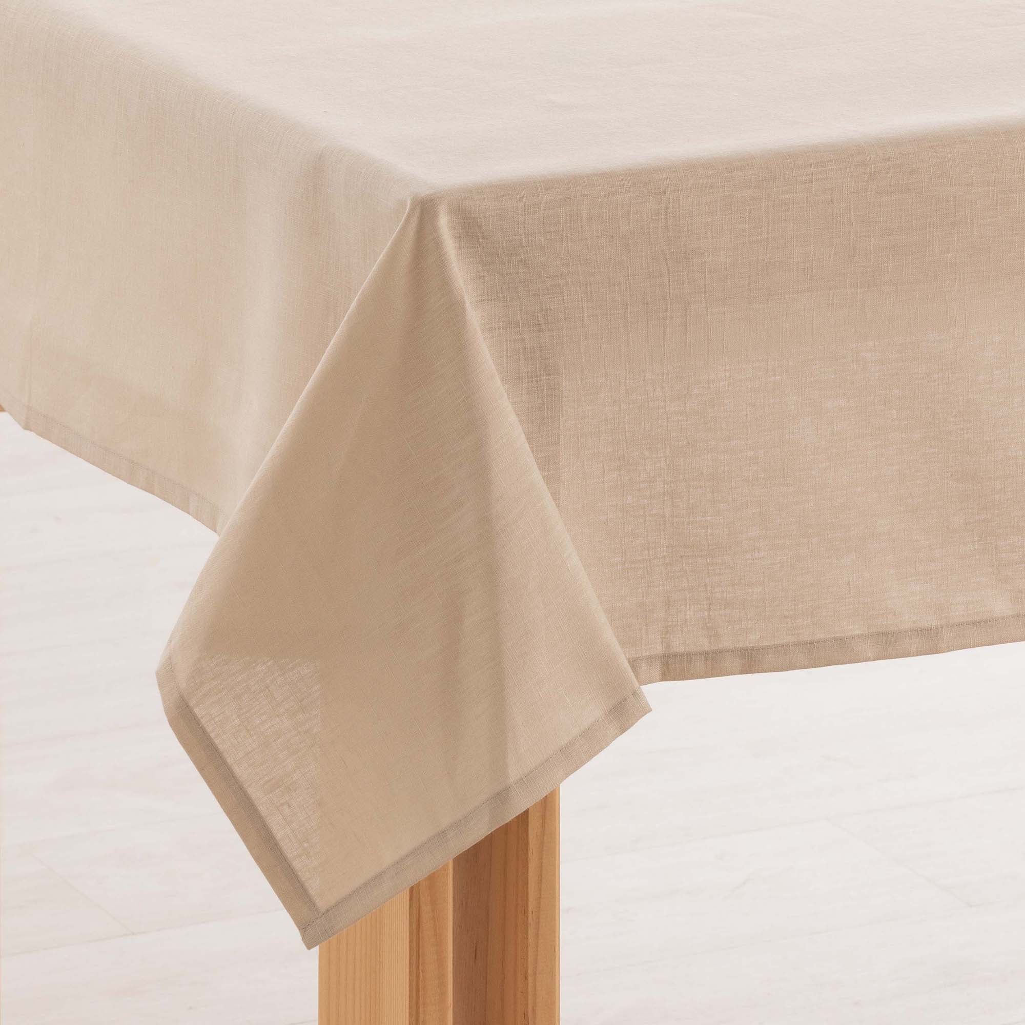 Water-repellent stain-resistant tablecloth 100% Ash linen