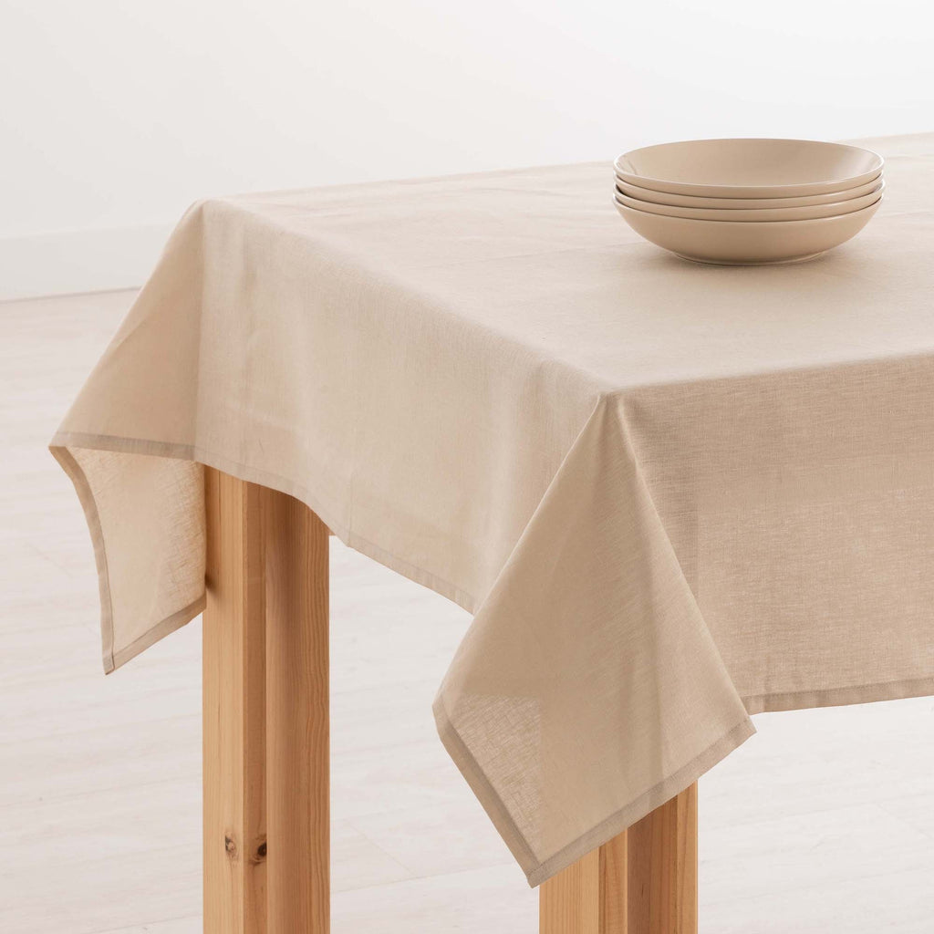 Water-repellent stain-resistant tablecloth 100% Ash linen