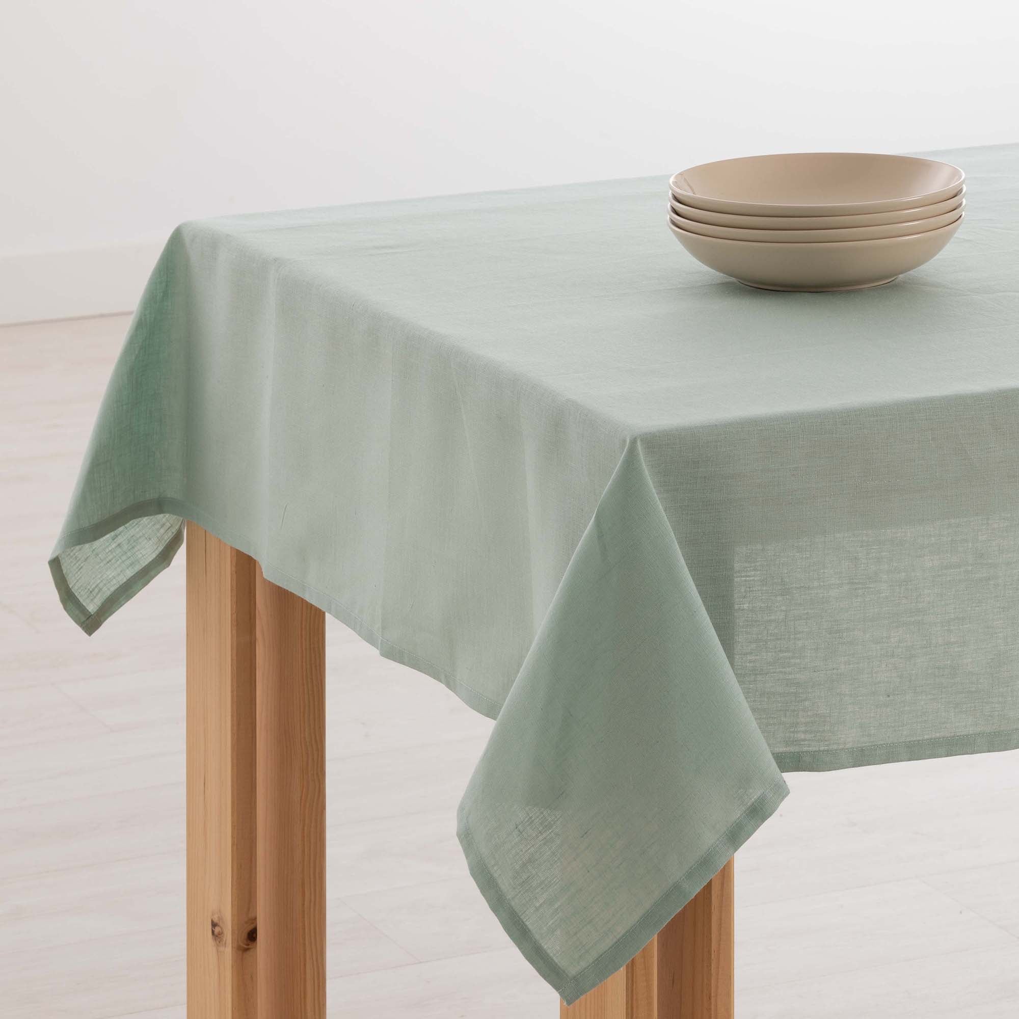 Water-repellent stain-resistant tablecloth 100% Aqua Linen