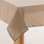 Water-repellent stain-resistant tablecloth 100% Taupe linen