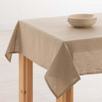 Water-repellent stain-resistant tablecloth 100% Taupe linen
