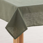 Water-repellent stain-resistant tablecloth 100% Army Green Linen