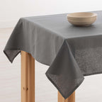 Water-repellent stain-resistant tablecloth 100% linen anthracite