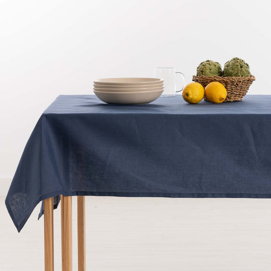 Mantel hidrofugo antimanchas Lino 100% Night Blue