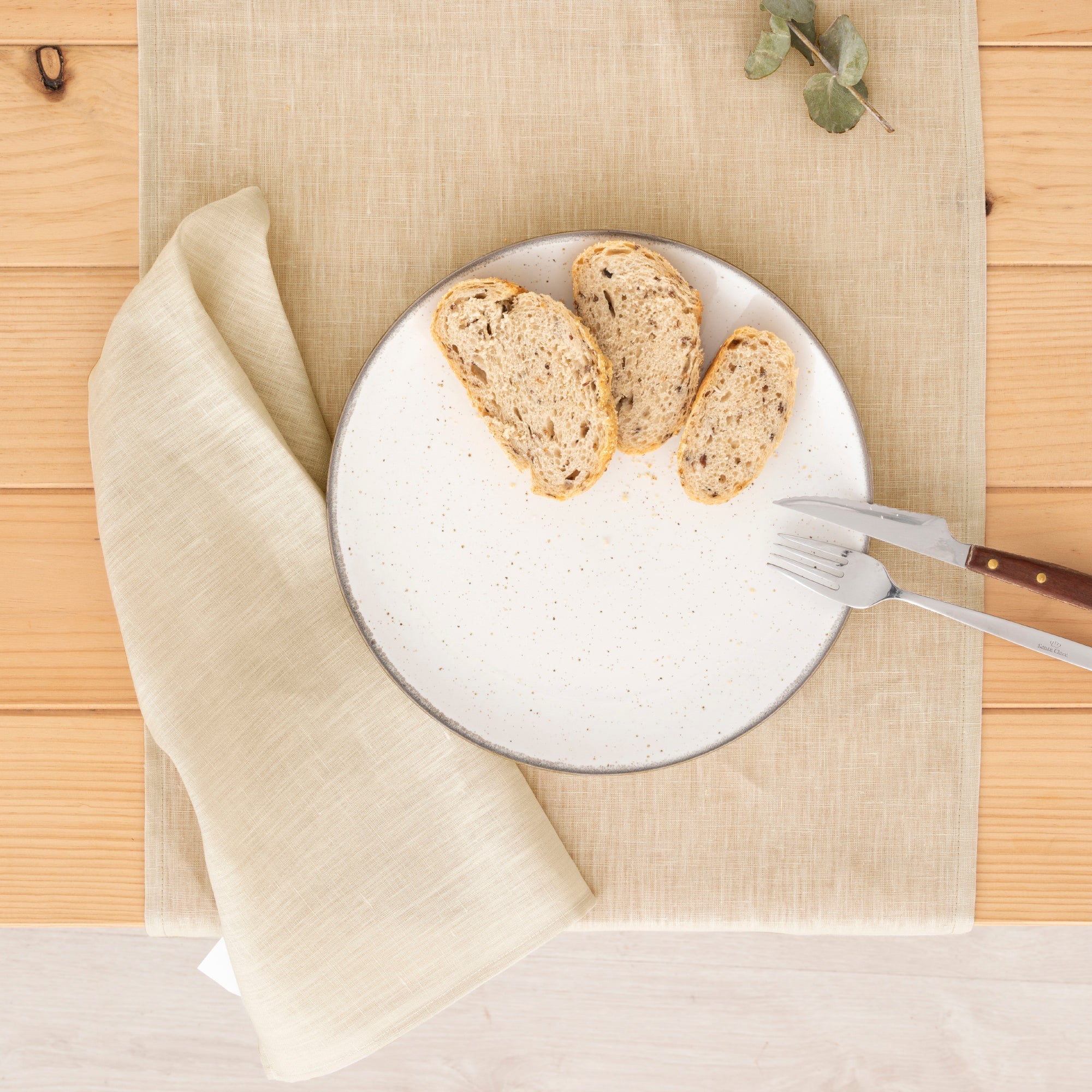 100% linen table runner ash 45x140 cm