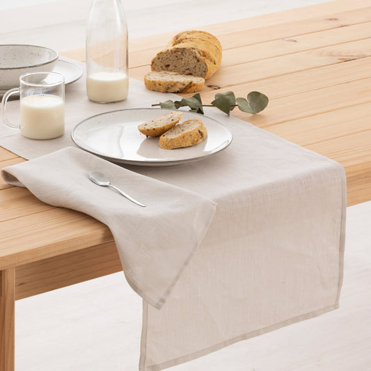 Camino de mesa lino 100% Light Grey 45x140 cm