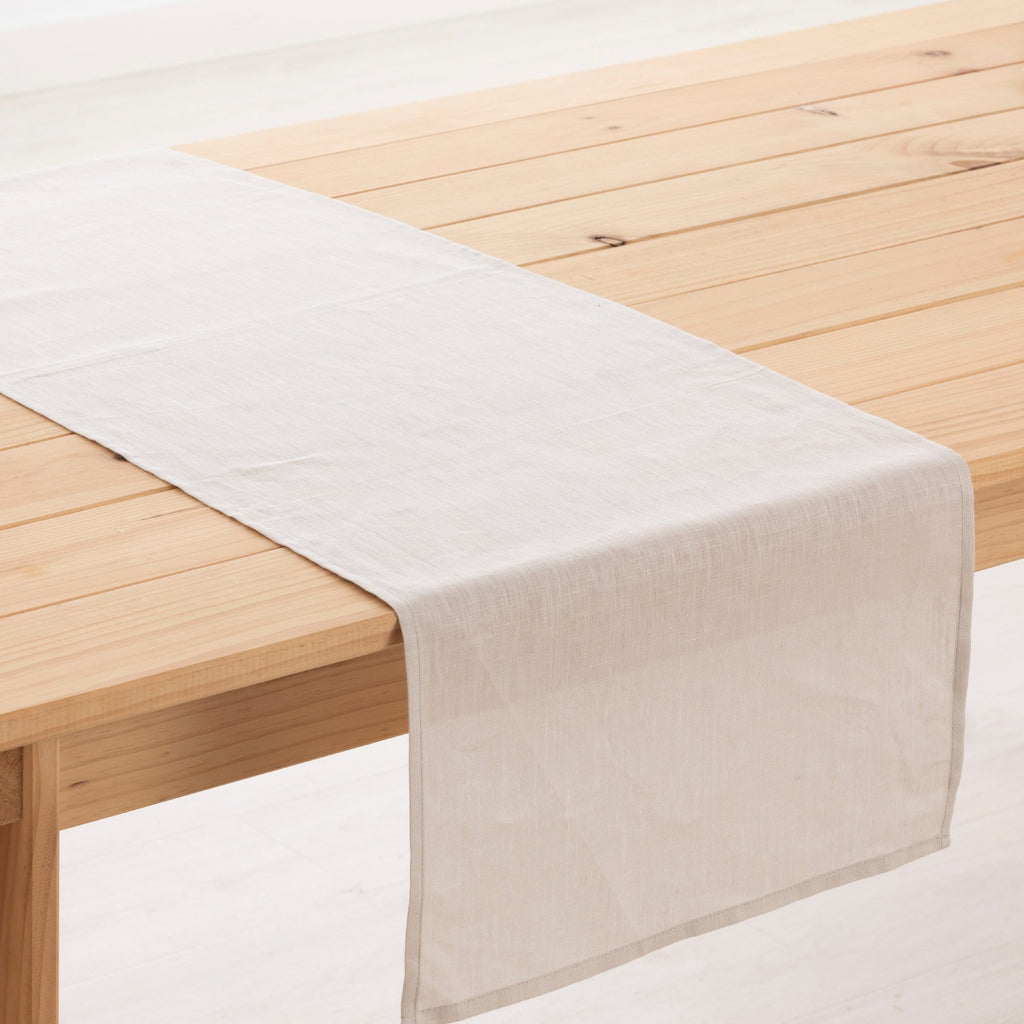 100% linen table runner Light Grey 45x140 cm