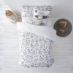 Funda nórdica con botones 100% algodón Monstre Black