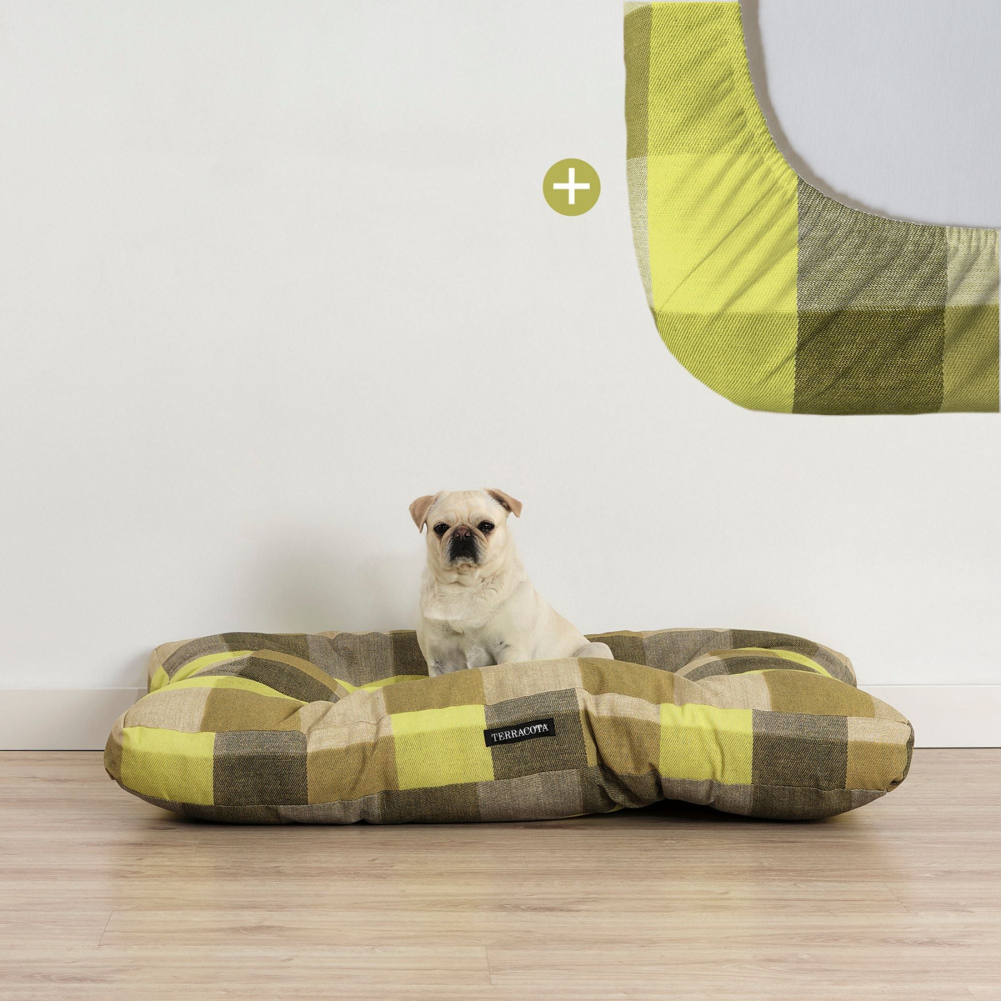 Pack cama para mascota + Protector antimanchas BATH VERDE REDUCIDO