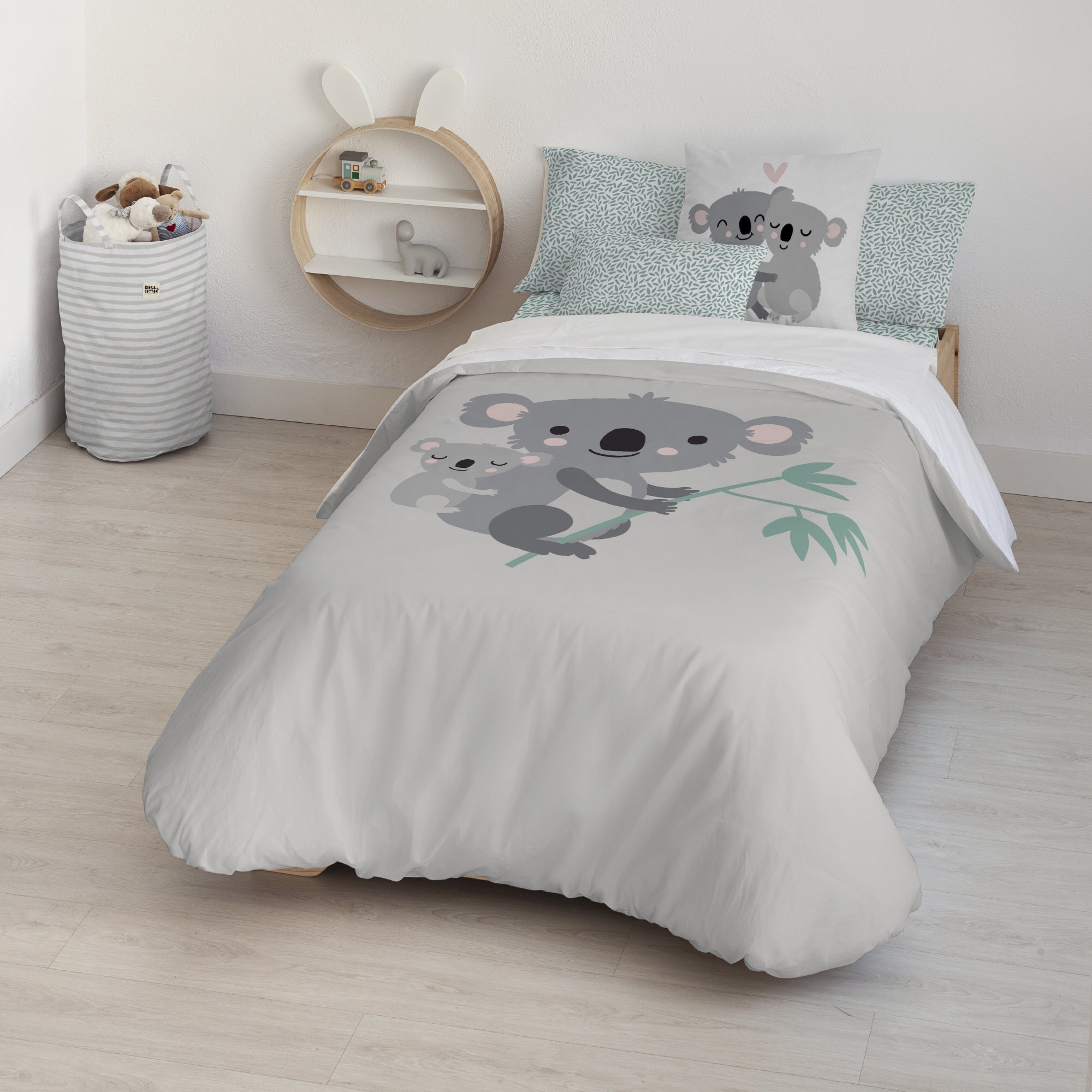 Housse de couette 100% coton Kuno Gris