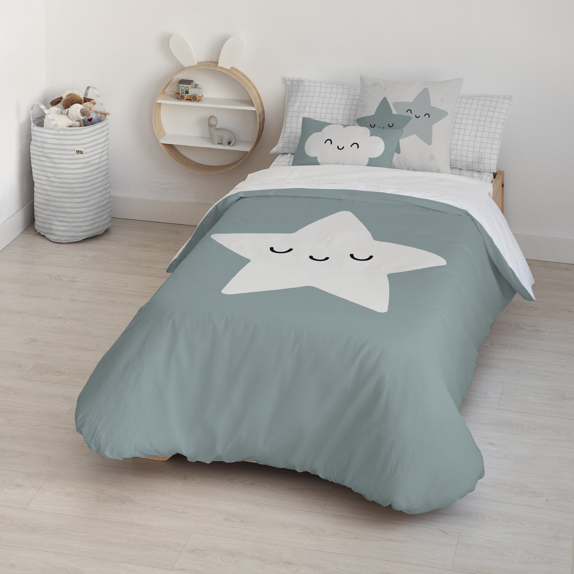 Housse de couette 100% coton Nadir Bleu