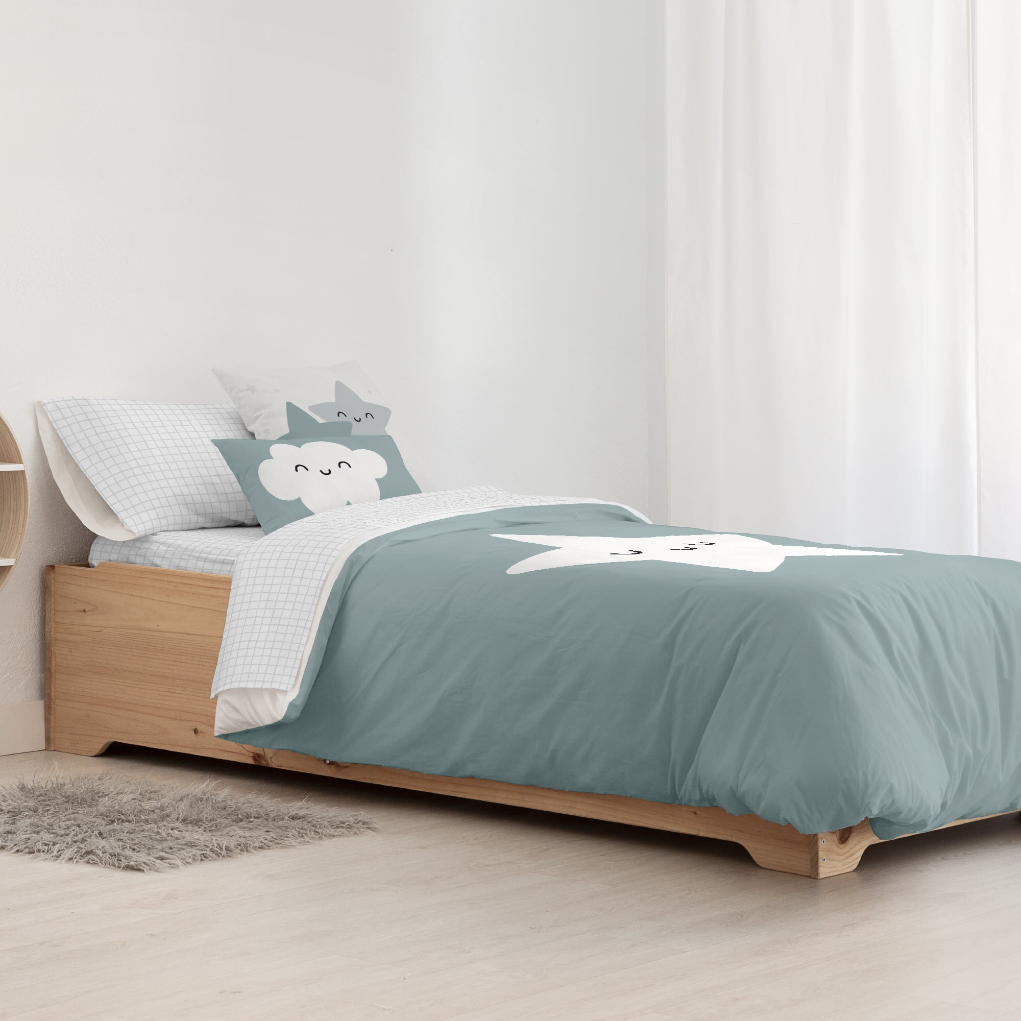 Housse de couette 100% coton Nadir Bleu