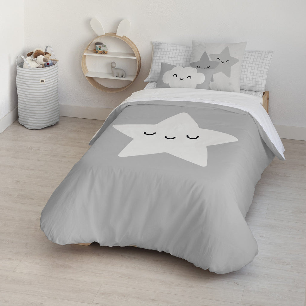 Housse de couette 100% coton Nadir Gris