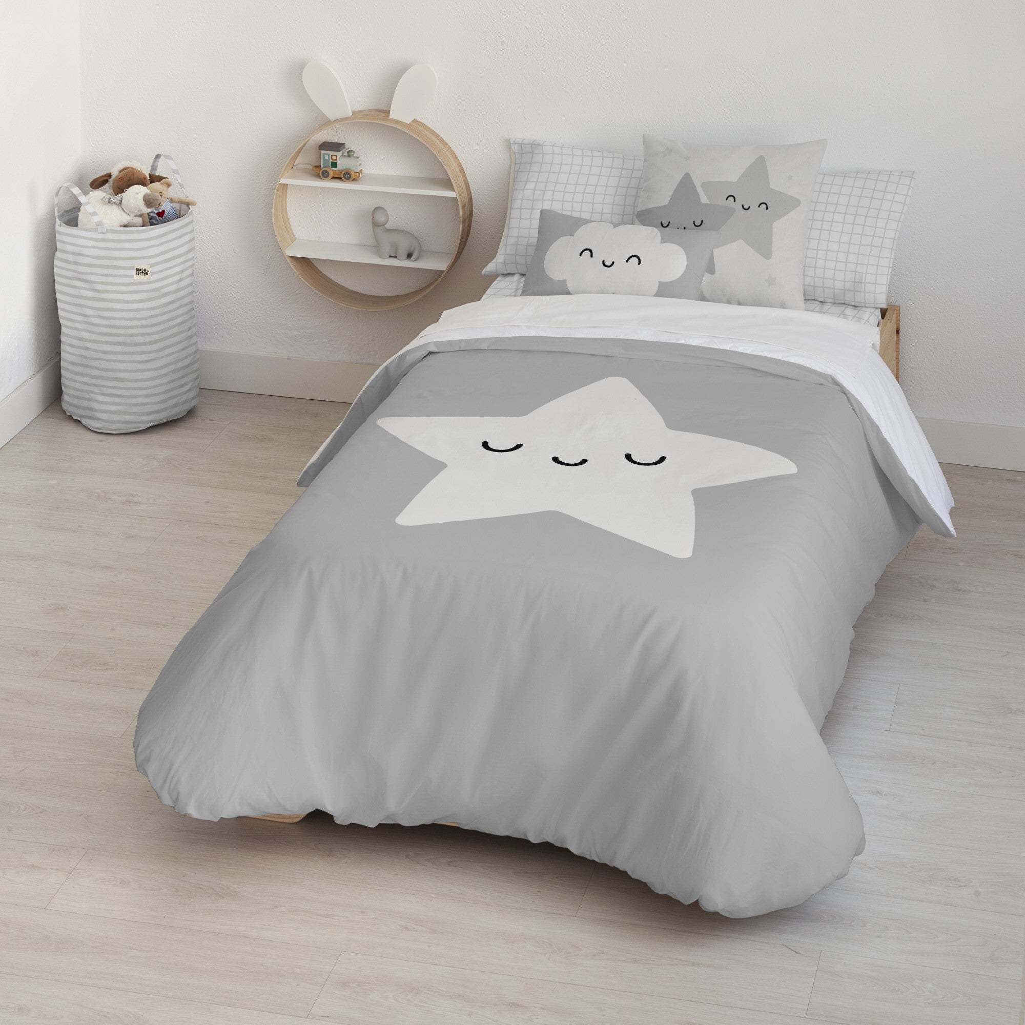 Housse de couette 100% coton Nadir Gris