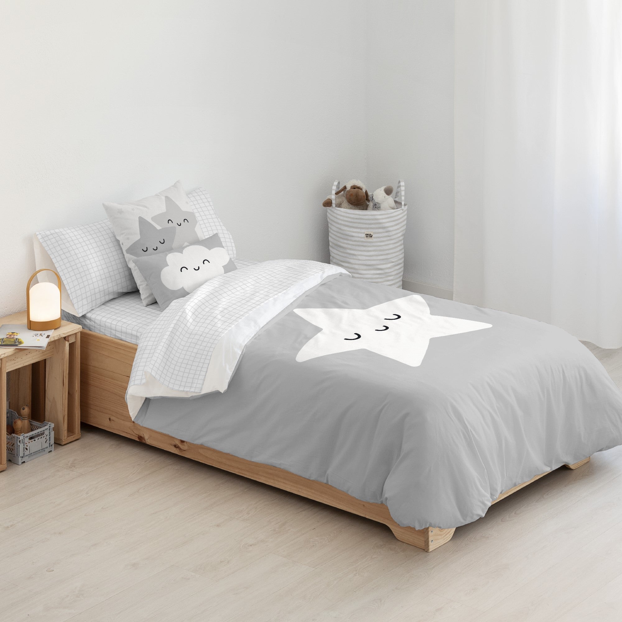 Housse de couette 100% coton Nadir Gris