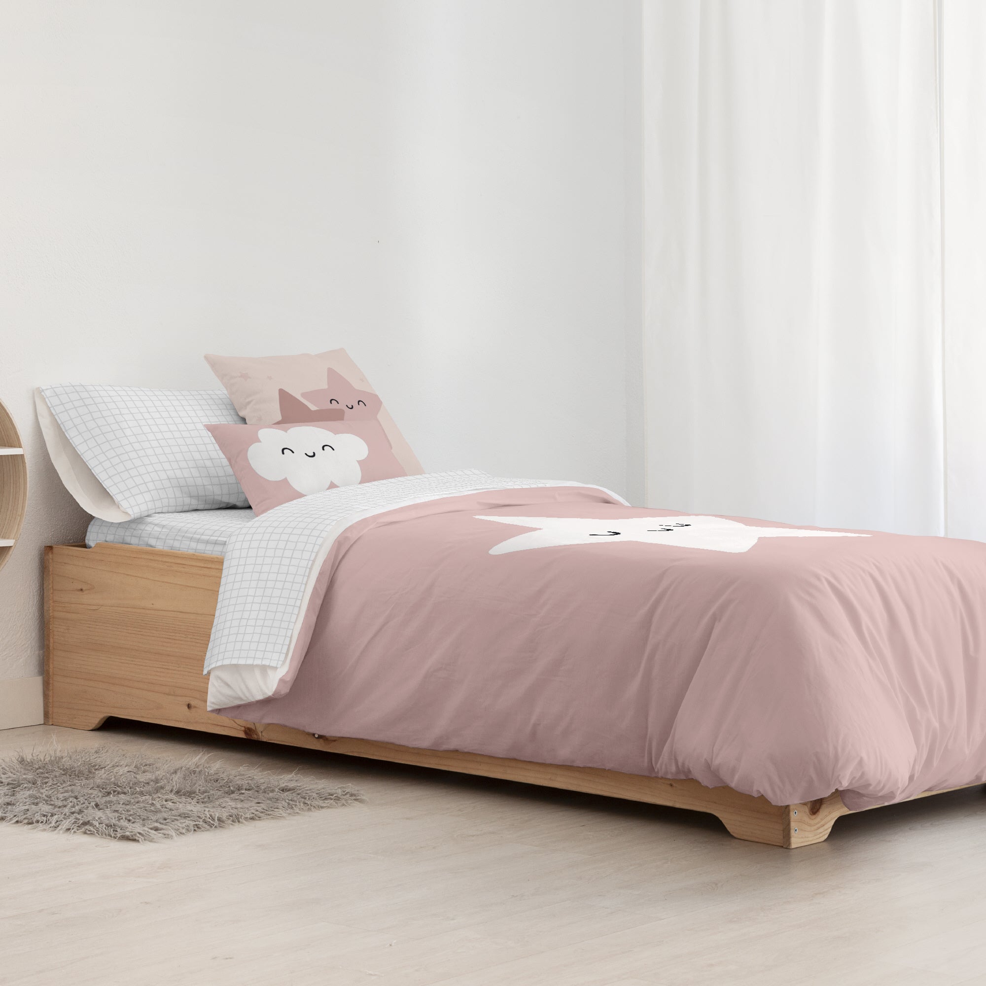 Housse de couette 100% coton Nadir Rose