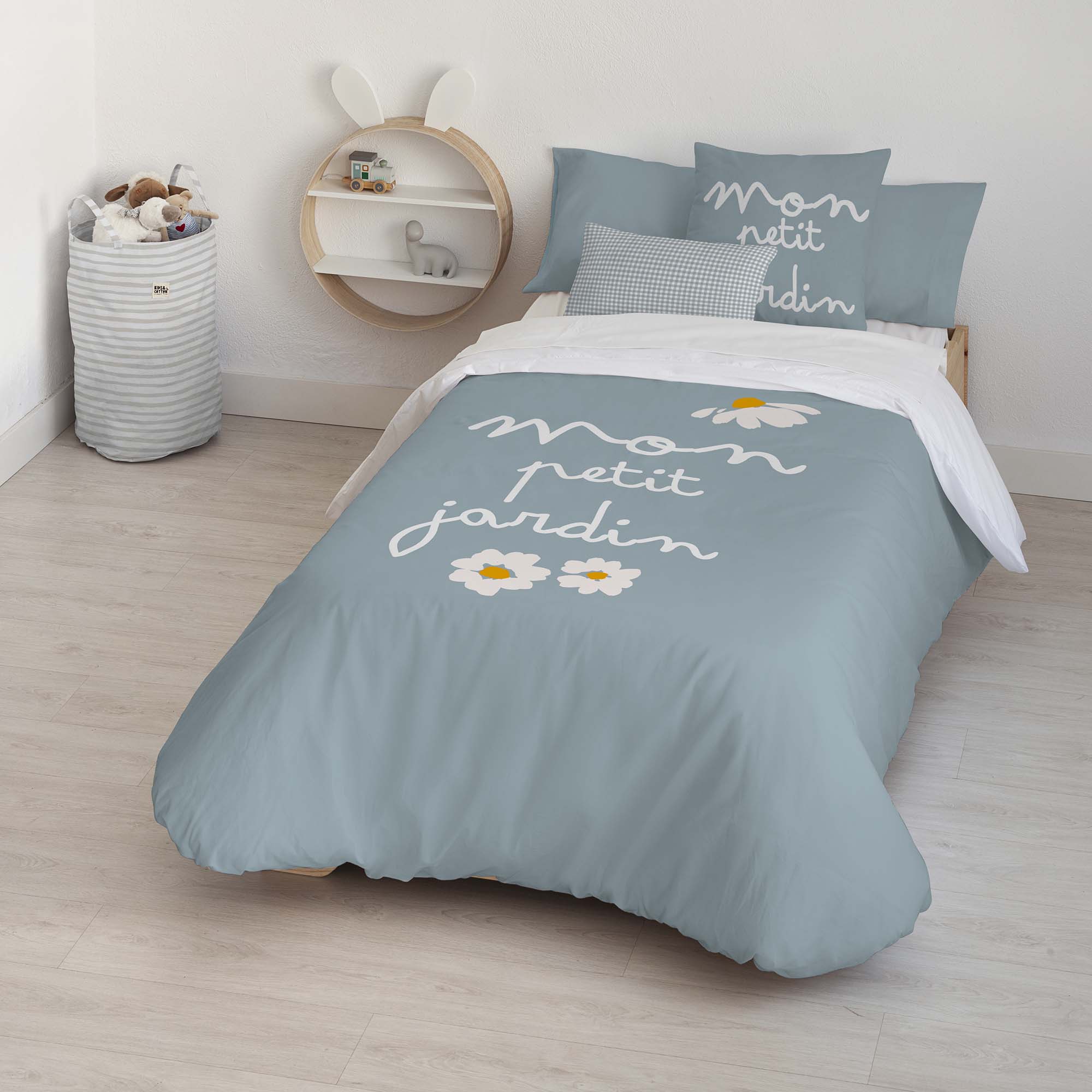 Housse de couette 100% coton Xalo Bleu Grand