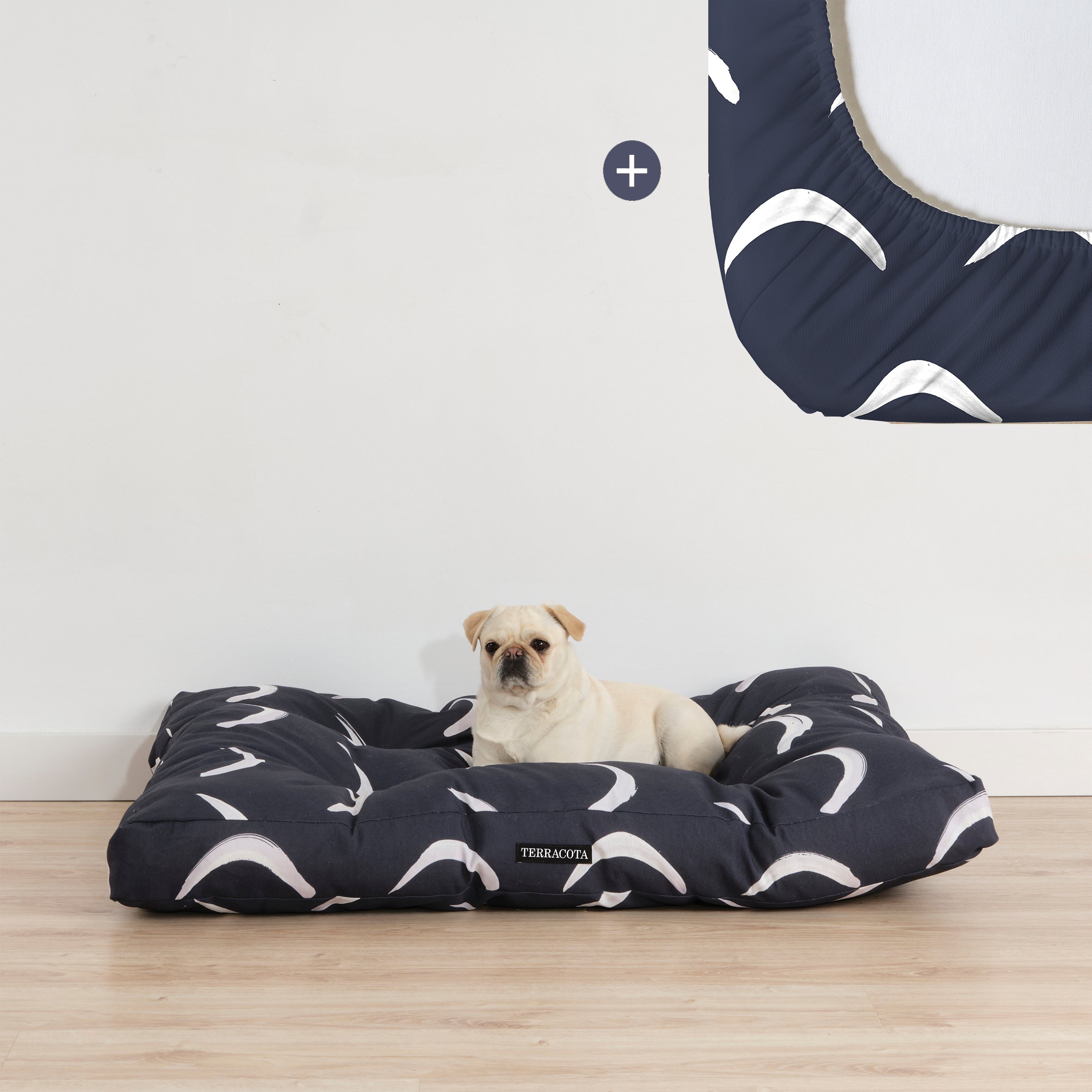 Pack cama para mascota + Protector antimanchas CALELLA AZUL
