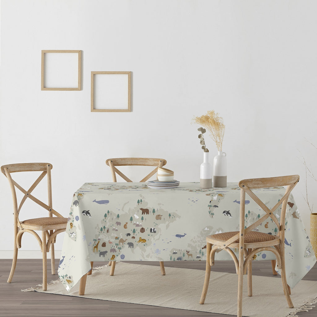 Maui 100% Cotton Stain Resistant Tablecloth