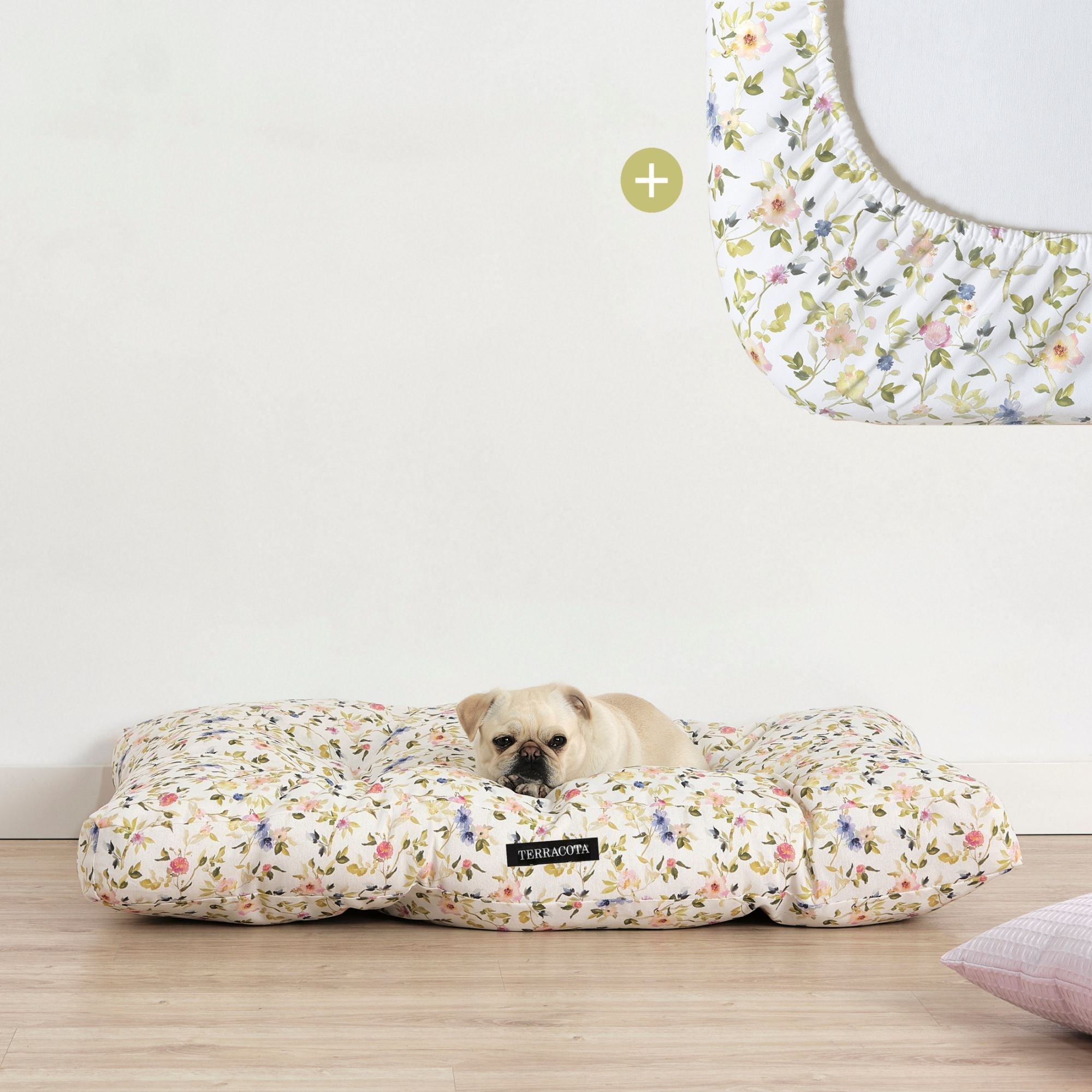 Pack cama para mascota + Protector antimanchas LEEDS VERDE REDUCIDO